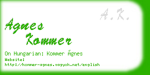 agnes kommer business card
